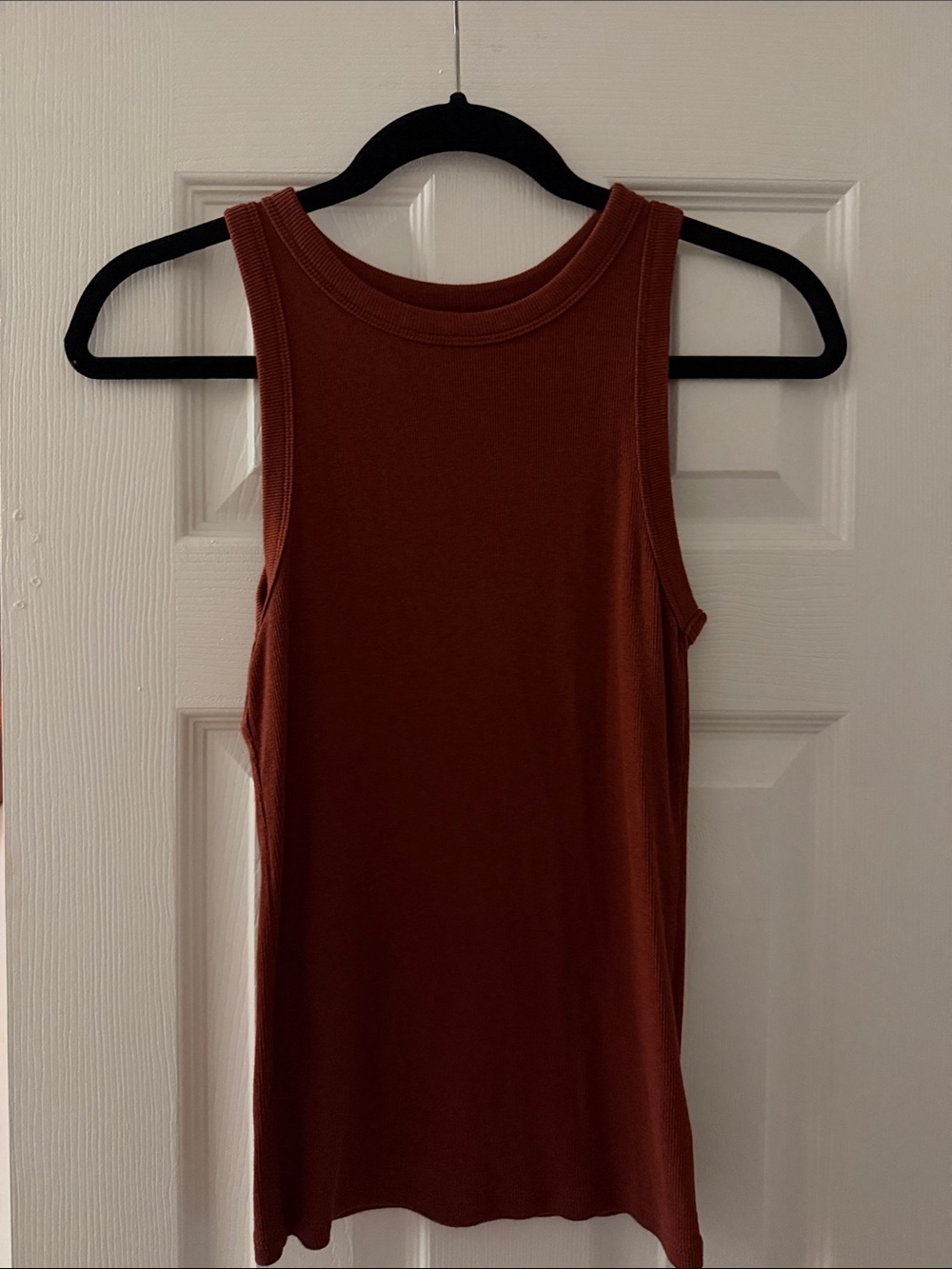 a new day Ribbed Tank Top - Rust Brown